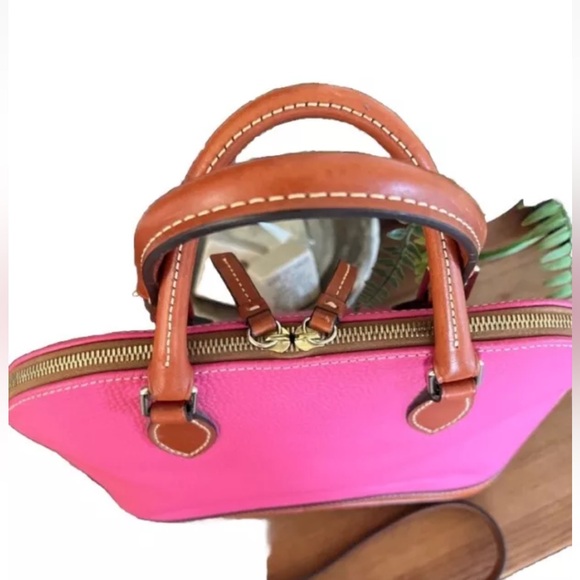 Dooney & Bourke Pink Pebbled Leather Zip Dome Satchel Crossbody bag - Picture 14 of 14